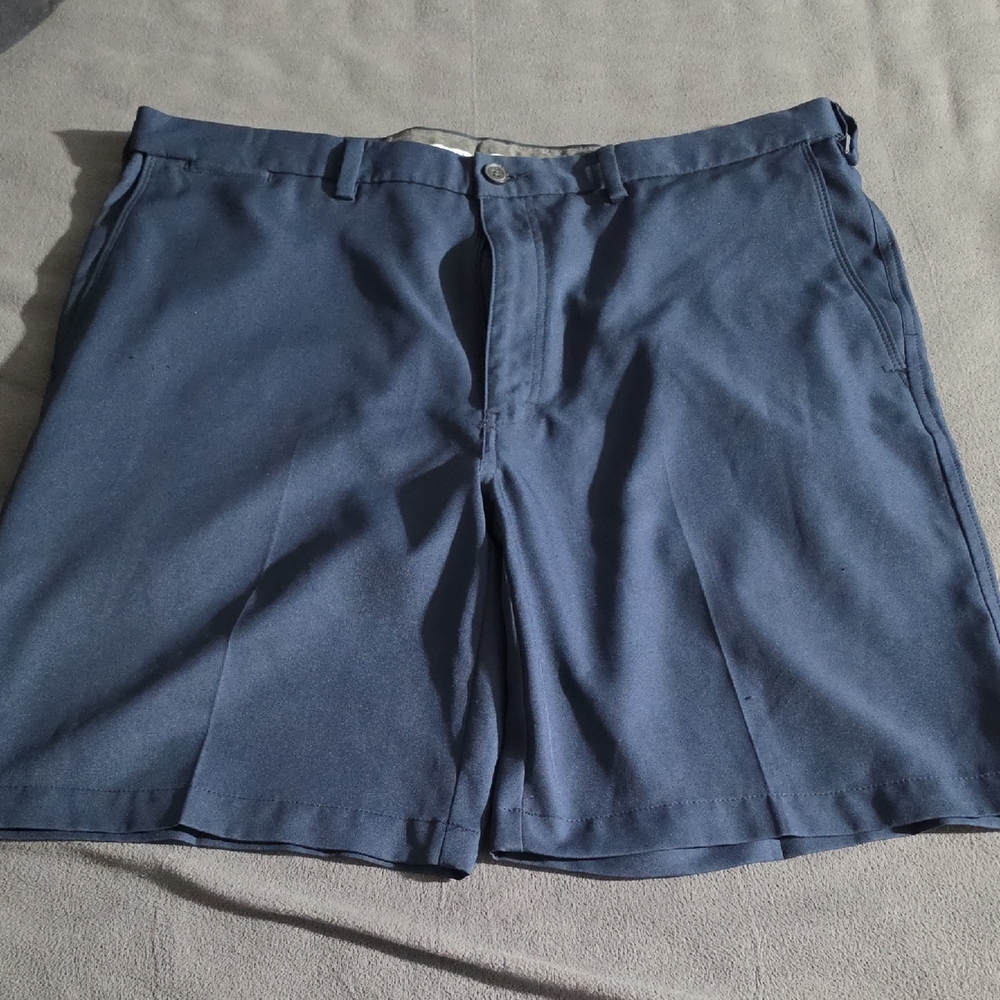 Haggar Dark Blue Flat Front Performance Shorts